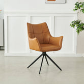 Carson Round Oak Veneer Dining Table with 4 Arundel Chairs - Pendle Village Furniture